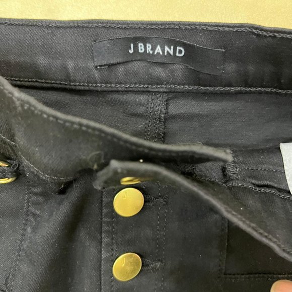 NWOT J BRAND Sabine Mid Rise Mini Vendetta Skirt Black GOLD BUTTON RARE UNIQUE - Picture 3 of 7